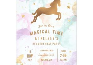 Zazzle Unicorn Birthday Invitations Pastel Unicorn Birthday Party Invitation