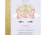 Zazzle Unicorn Birthday Invitations Rainbow Unicorn Birthday Invitation Pink Gold