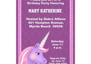 Zazzle Unicorn Birthday Invitations Unicorn Birthday Invitation