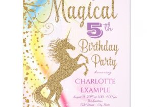 Zazzle Unicorn Birthday Invitations Unicorn Rainbow Magical Birthday Party Invitations