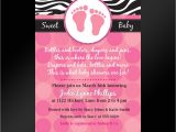 Zebra Baby Shower Invites Mod Pink Zebra Print Printable Baby Shower or Birthday