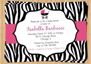 Zebra Baby Shower Invites Printable Zebra Baby Shower Invitation Birthday Invitation