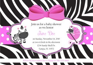 Zebra Print Baby Shower Invites Zebra Baby Shower Invitations