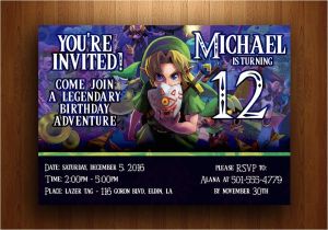 Zelda Party Invitations Legend Of Zelda Birthday Invitation Majora 39 S Mask