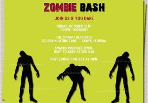Zombie Baby Shower Invitations Zombie Party Invitation Wording