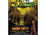 Zombie Birthday Party Invitation Template Calling All Zombies for A Halloween Zombie Party
