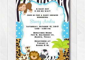 Zoo Animal Party Invitation Template Jungle Safari Invitations for Boys Safari Baby Shower