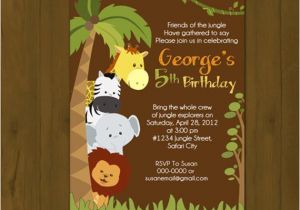 Zoo Animal Party Invitation Template Safari Birthday Invitation Jungle Birthday Printable