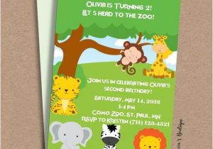 Zoo Animal Party Invitation Template Zoo Animal Birthday Party Invitation Template Jungle Animals
