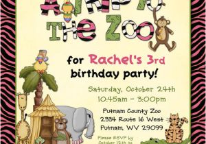 Zoo Birthday Invitation Template Zoo Birthday Invitations for Girl Free Printable