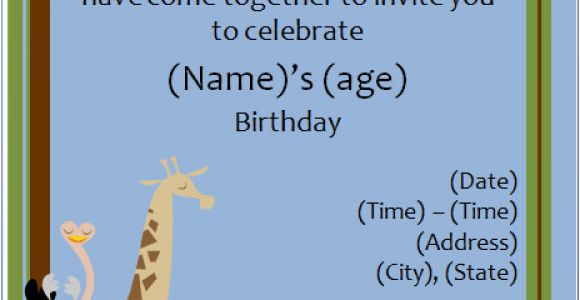Zoo Birthday Party Invitation Template 40th Birthday Ideas Free Animal Birthday Invitation Templates